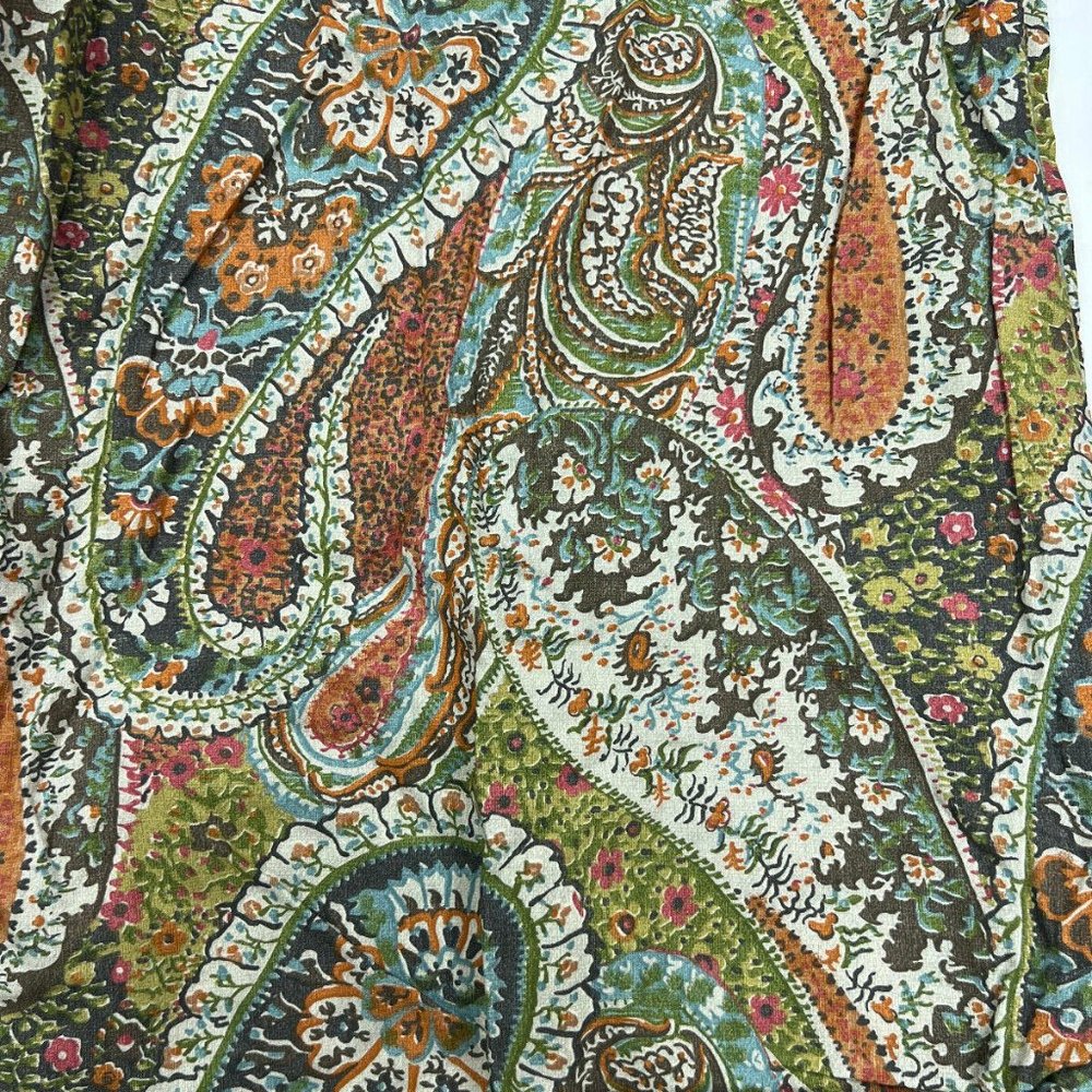 Pottery Barn Zia Paisley Cotton Lined Curtain Panel 108" NEW